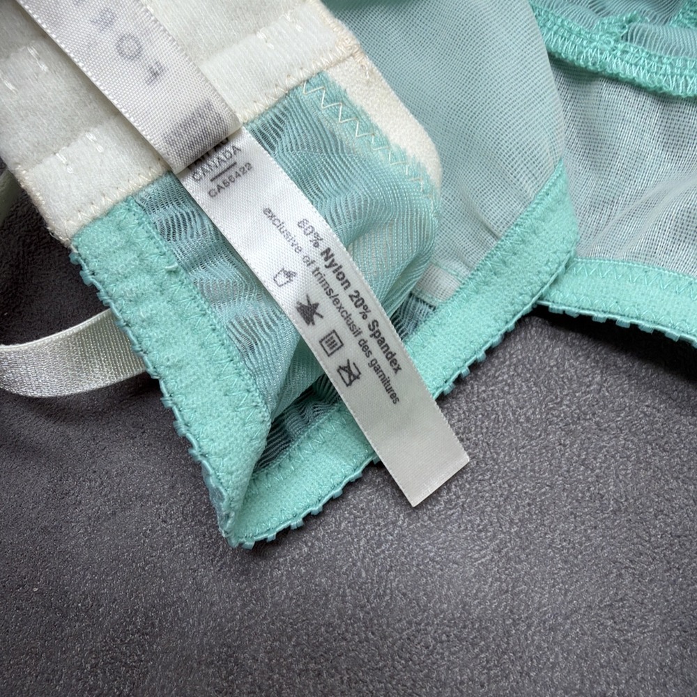 Anthropologie X FortNight Mira Long-line Bralette Sea Foam Green Size 32D - Picture 6 of 6